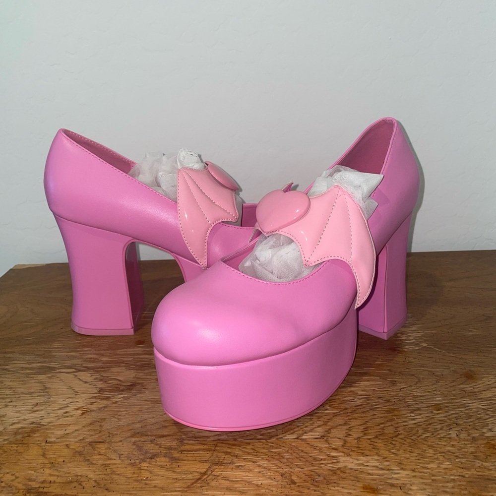 Pink Bat Platform Women's Shoes